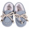 BabyWalker Βαπτιστικά παπούτσια Καστόρινο δετό loafer Σιέλ MI.1116